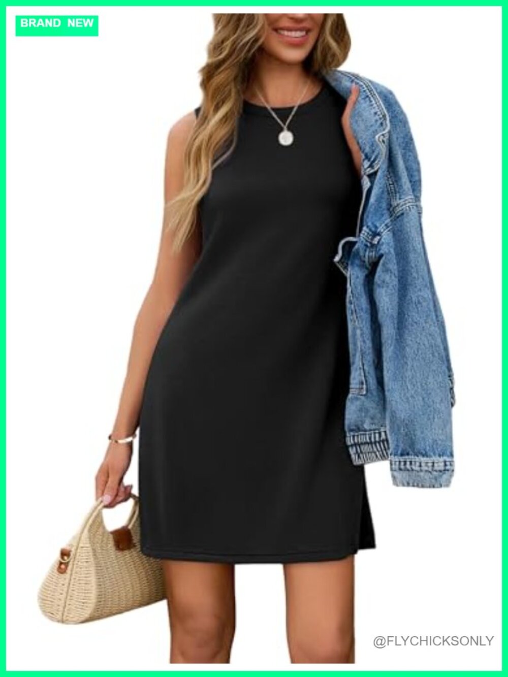 Women's Casual Sundress Sleeveless Swing A-Line Knee-Length Summer Dress